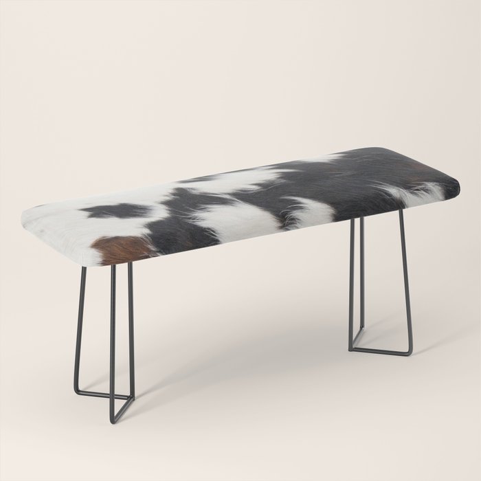 Brown Cowhide Bench Gallery Image 1