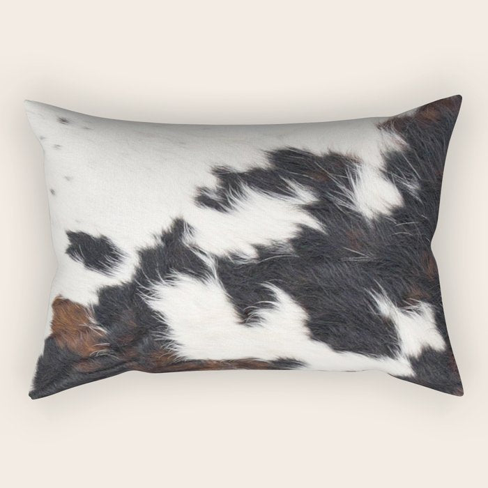 Brown Cowhide Rectangular Pillow Gallery Image 2