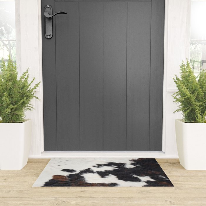 Brown Cowhide Welcome Mat Gallery Image 3