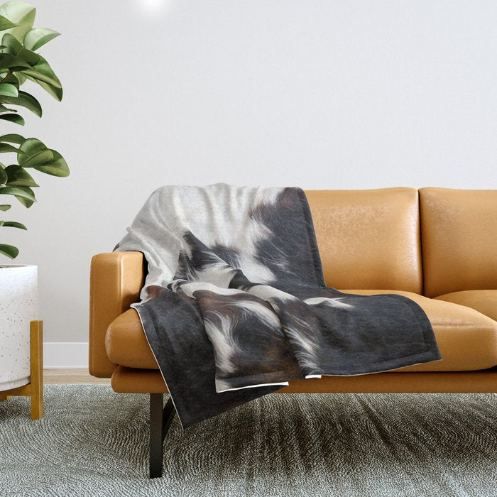 Brown Cowhide Throw Blanket Gallery Image 1