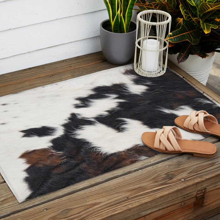 Brown Cowhide Outdoor Rug Gallery Image 2