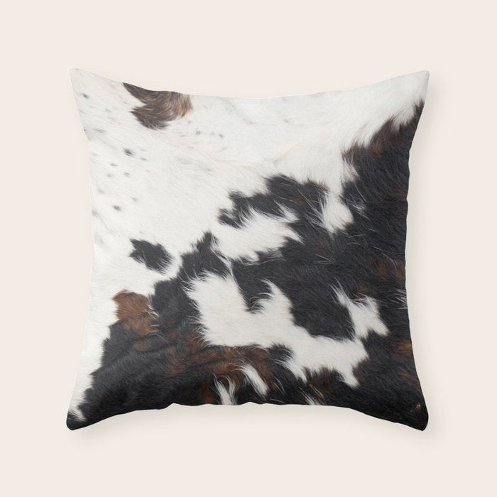 Brown Cowhide Throw Pillow Gallery Image 1