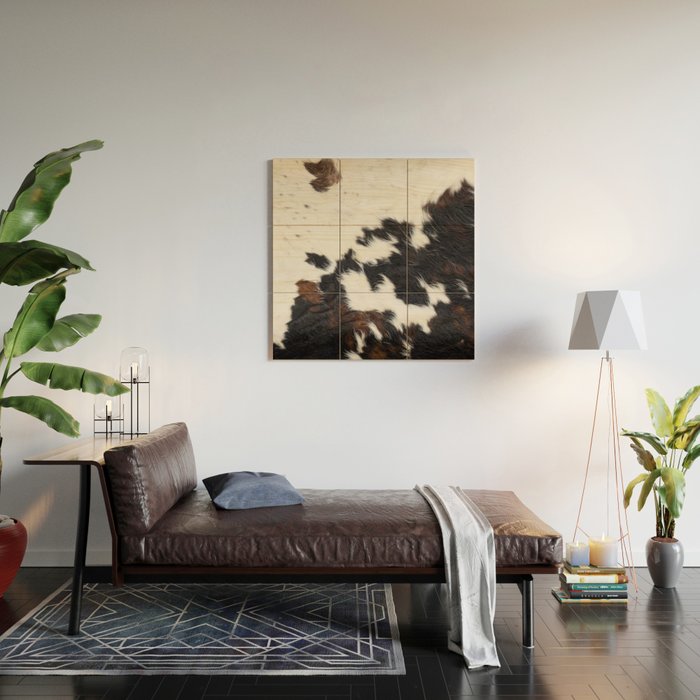 Brown Cowhide Wood Wall Art Gallery Image 2