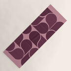 Elegant Burgundy Teardrop Pattern on Mauve Yoga Mat Gallery Image 1