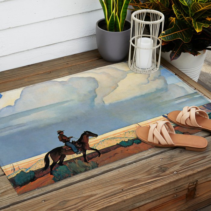 âDesert Journeyâ Western Art by Maynard Dixon Outdoor Rug Gallery Image 2