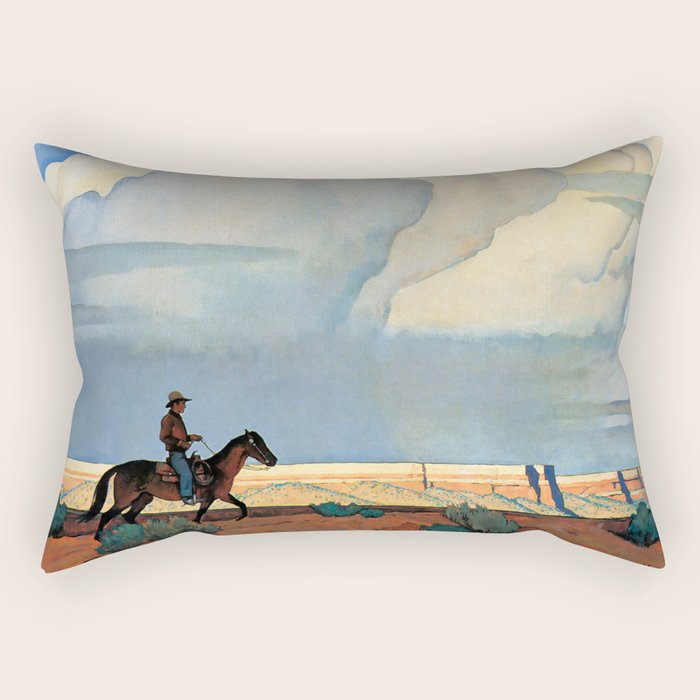 âDesert Journeyâ Western Art by Maynard Dixon Rectangular Pillow Gallery Image 1