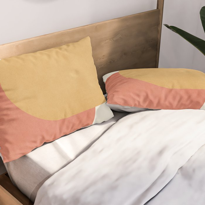 Halfmoon Colorblock - Pink Gold Pillow Sham Gallery Image 2