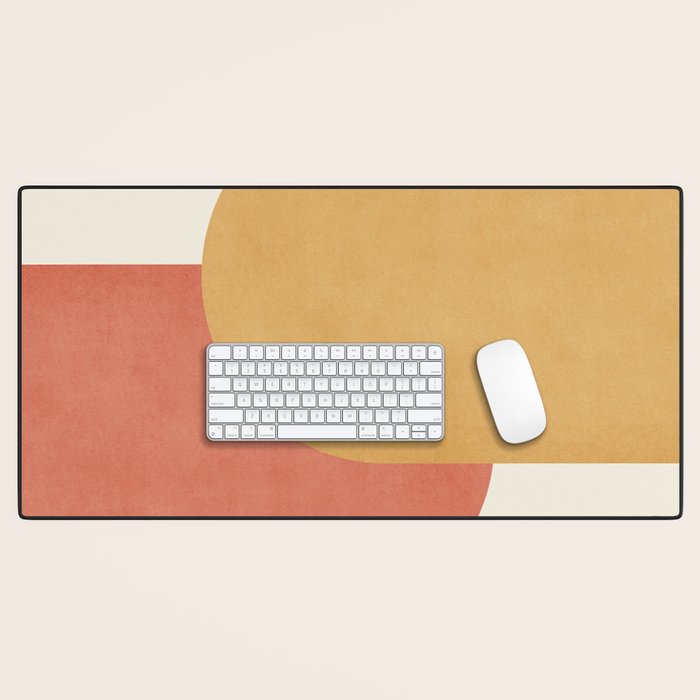 Halfmoon Colorblock - Pink Gold Desk Mat Gallery Image 1