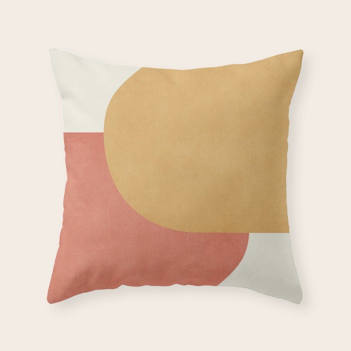 Halfmoon Colorblock - Pink Gold Throw Pillow Gallery Image 1