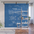 Train Locomotive Patent - Steam Train Art - Blueprint Wall Mural Gallery Image 1