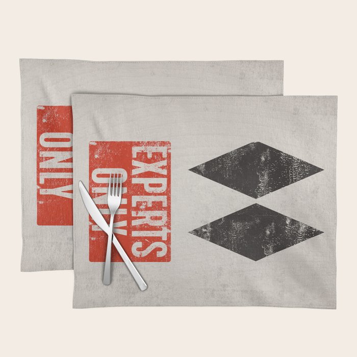 Experts Only Ski Double Black Diamond Placemat Gallery Image 1