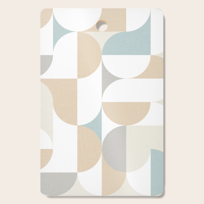 Mid-Mod Sun and Moon pattern - earthy grey blue pastels  Cutting Board Gallery Image 1