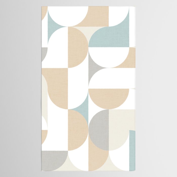 Mid-Mod Sun and Moon pattern - earthy grey blue pastels  Tablecloth Gallery Image 2