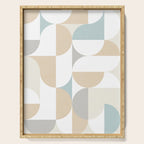 Mid-Mod Sun and Moon pattern - earthy grey blue pastels  Serving Tray Gallery Image 1