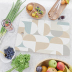 Mid-Mod Sun and Moon pattern - earthy grey blue pastels  Cutting Board Gallery Image 2