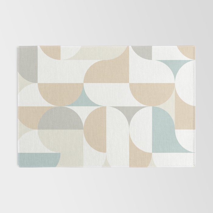 Mid-Mod Sun and Moon pattern - earthy grey blue pastels  Rug Gallery Image 2