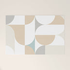 Mid-Mod Sun and Moon pattern - earthy grey blue pastels  Welcome Mat Gallery Image 1