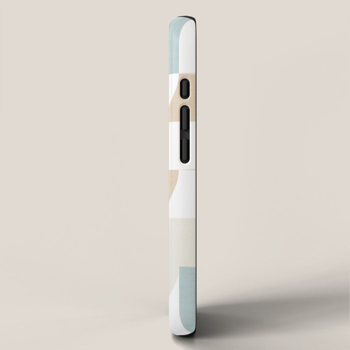 Mid-Mod Sun and Moon pattern - earthy grey blue pastels  iPhone Case Gallery Image 2