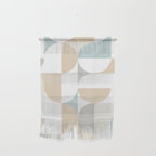 Mid-Mod Sun and Moon pattern - earthy grey blue pastels  Wall Hanging Gallery Image 1