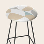 Mid-Mod Sun and Moon pattern - earthy grey blue pastels  Stool Gallery Image 2