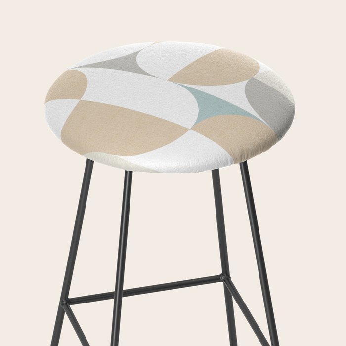 Mid-Mod Sun and Moon pattern - earthy grey blue pastels  Stool Gallery Image 2
