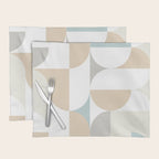 Mid-Mod Sun and Moon pattern - earthy grey blue pastels  Placemat Gallery Image 1