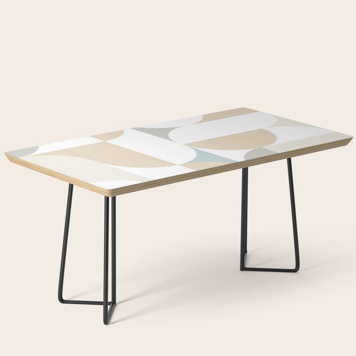 Mid-Mod Sun and Moon pattern - earthy grey blue pastels  Coffee Table Gallery Image 1