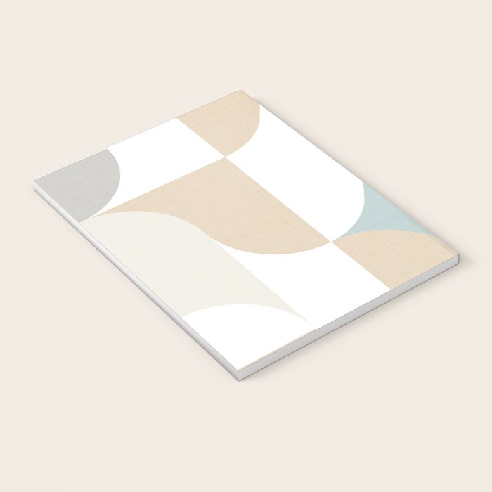 Mid-Mod Sun and Moon pattern - earthy grey blue pastels  Notebook Gallery Image 3