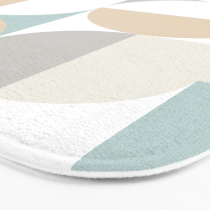 Mid-Mod Sun and Moon pattern - earthy grey blue pastels  Bath Mat Gallery Image 3