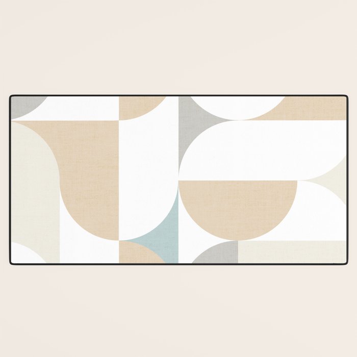 Mid-Mod Sun and Moon pattern - earthy grey blue pastels  Desk Mat Gallery Image 3