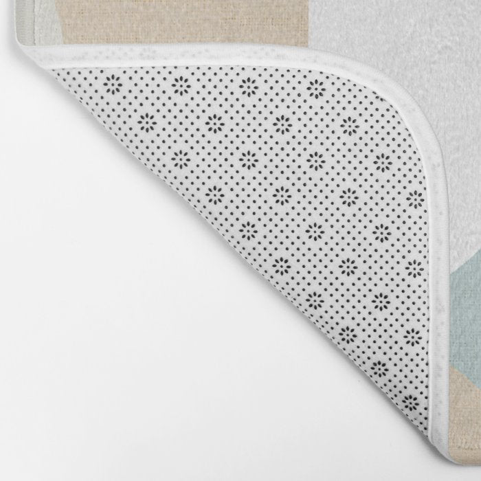 Mid-Mod Sun and Moon pattern - earthy grey blue pastels  Bath Mat Gallery Image 2