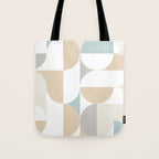 Mid-Mod Sun and Moon pattern - earthy grey blue pastels  Tote Bag Gallery Image 1