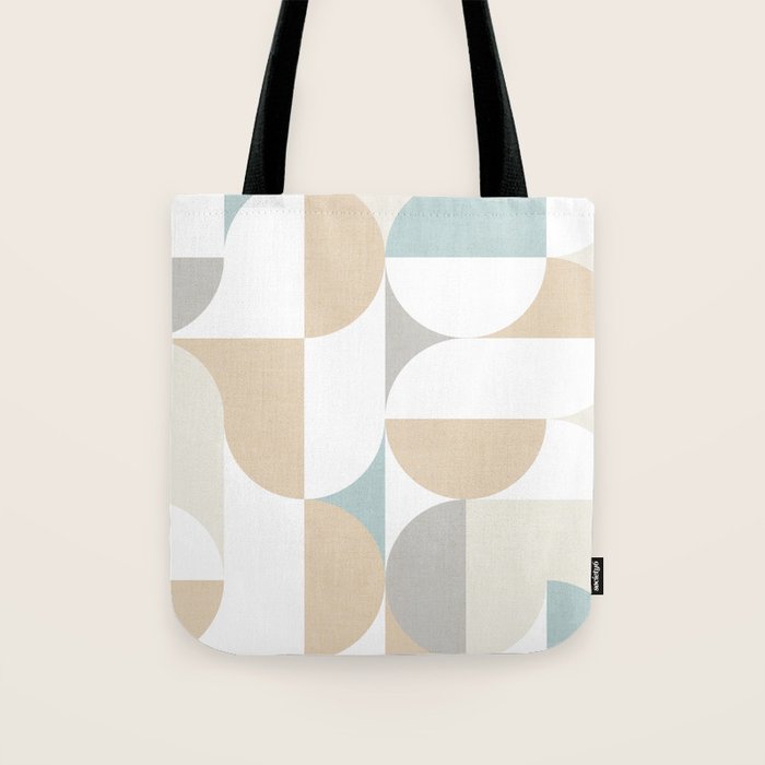 Mid-Mod Sun and Moon pattern - earthy grey blue pastels  Tote Bag Gallery Image 1