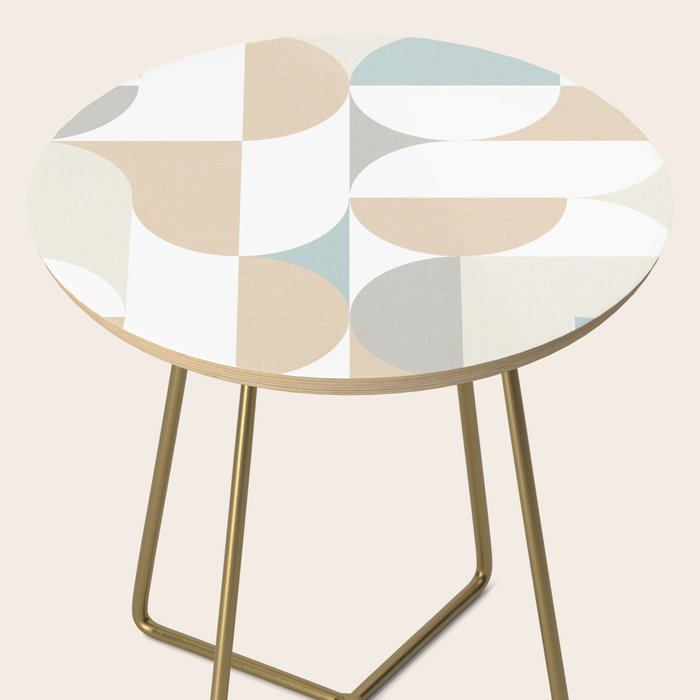 Mid-Mod Sun and Moon pattern - earthy grey blue pastels  Side Table Gallery Image 2