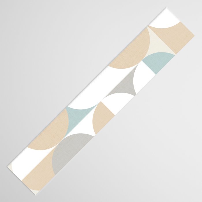 Mid-Mod Sun and Moon pattern - earthy grey blue pastels  Table Runner Gallery Image 3