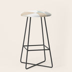 Mid-Mod Sun and Moon pattern - earthy grey blue pastels  Stool Gallery Image 1