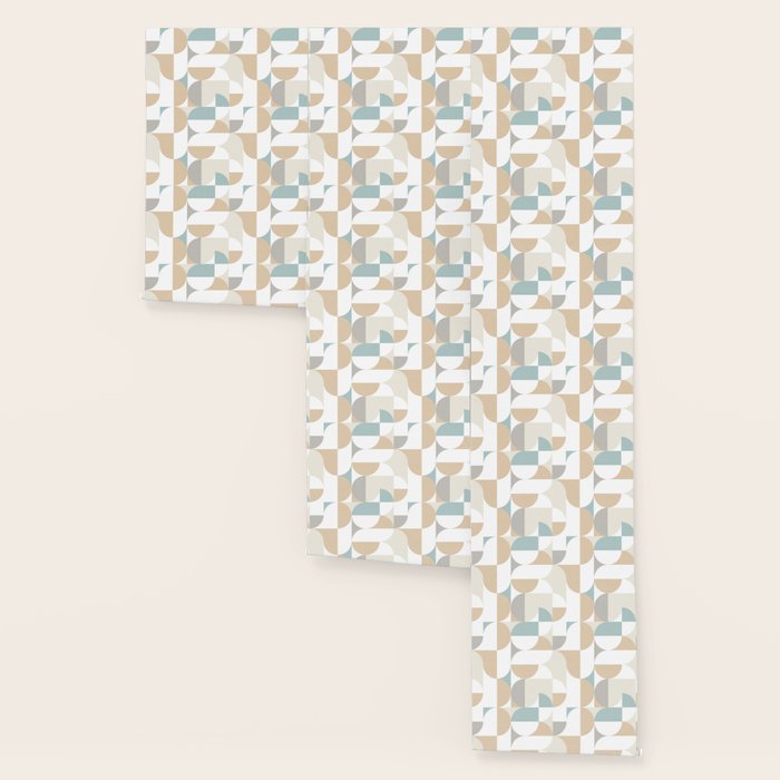 Mid-Mod Sun and Moon pattern - earthy grey blue pastels  Wallpaper Gallery Image 3