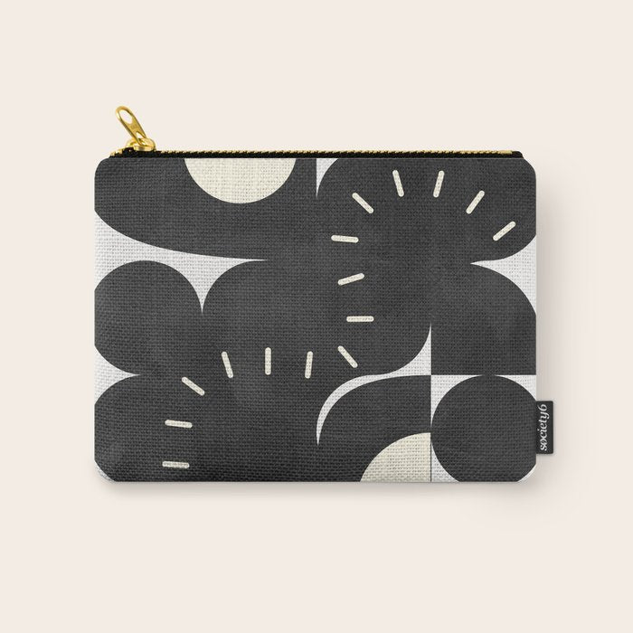 minimal black white shapes mid century Carry All Pouch Gallery Image 1