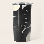 minimal black white shapes mid century Travel Mug Gallery Image 1