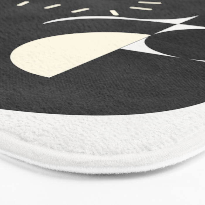 minimal black white shapes mid century Bath Mat Gallery Image 3