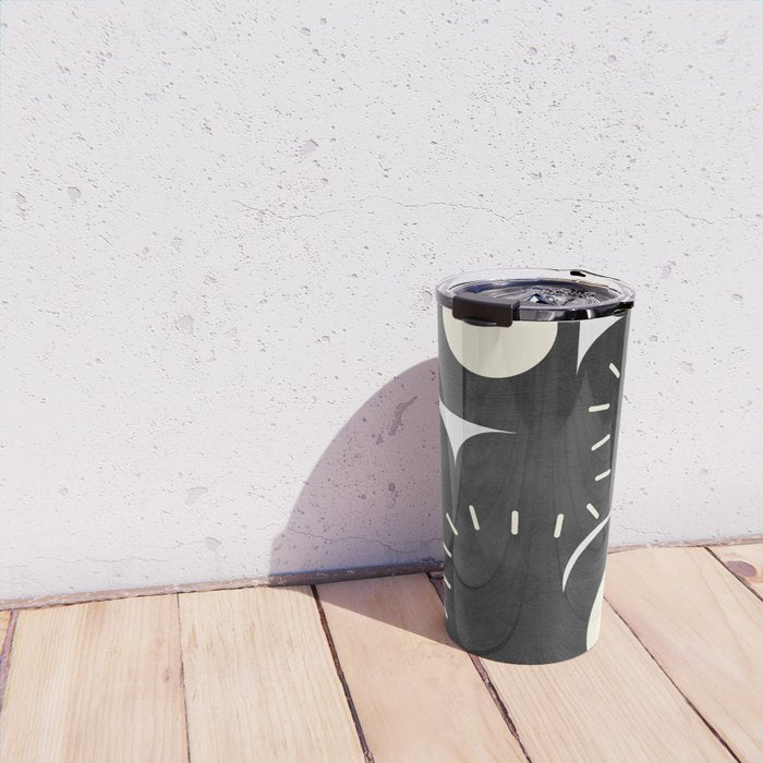 minimal black white shapes mid century Travel Mug Gallery Image 4