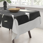 minimal black white shapes mid century Tablecloth Gallery Image 3