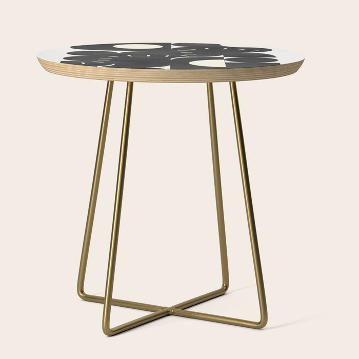 minimal black white shapes mid century Side Table Gallery Image 1