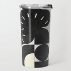 minimal black white shapes mid century Travel Mug Gallery Image 2