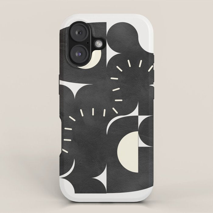 minimal black white shapes mid century iPhone Case Gallery Image 1