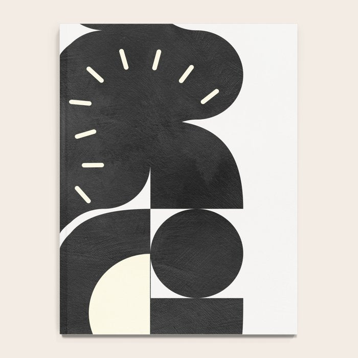 minimal black white shapes mid century Notebook Gallery Image 4