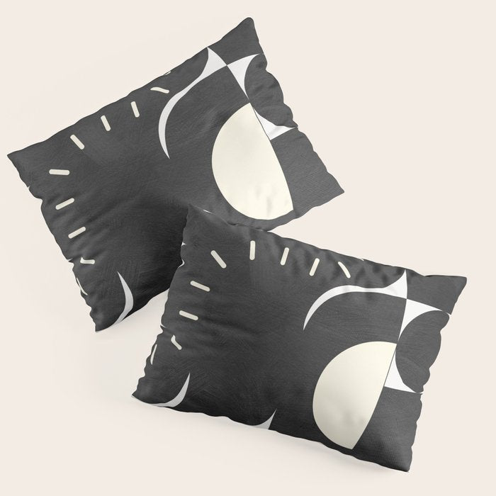 minimal black white shapes mid century Pillow Sham Gallery Image 3