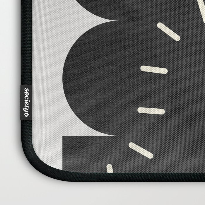 minimal black white shapes mid century Laptop Sleeve Gallery Image 3