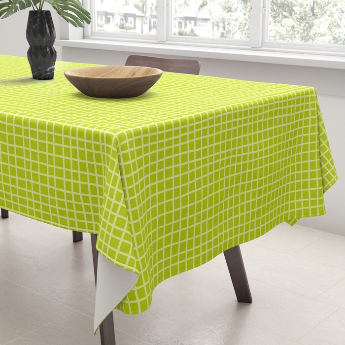 Fresh Lime Grid Tablecloth Gallery Image 3
