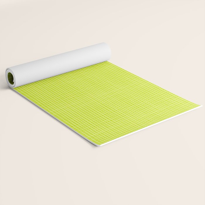 Fresh Lime Grid Yoga Mat Gallery Image 2
